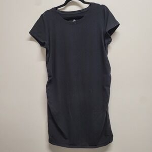 Sonoma Goods Black Maternity Ruched Short Sleeve Dress T-Shirt XL Cotton Blend